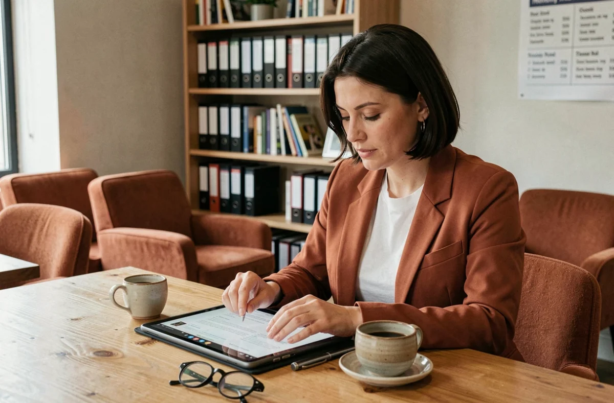 Freelance consultant consultant les tarifs d'abonnement mensuel dans le lounge d'un coworking Startway